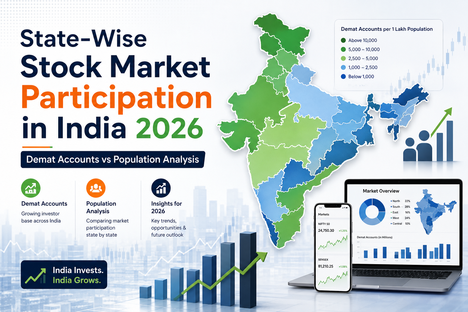 State-Wise Stock Market Participation in India 2026: Demat Accounts vs Population Analysis